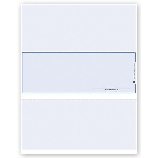 [Image: Blank Check Paper Stock, Check in The Middle, Signature Line, Security Features]