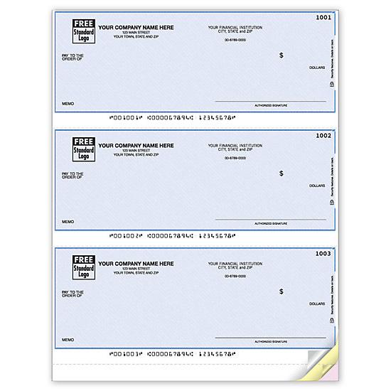 [Image: QuickBooks Laser 3-To-Page Checks, Unlined DLA105]