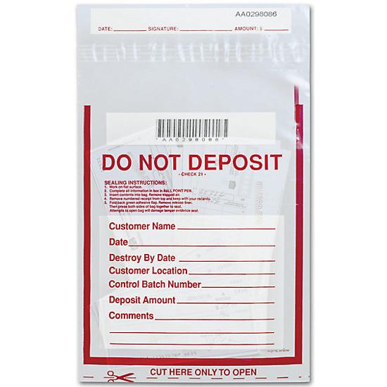 [Image: Do Not Deposit Bag - Clear]