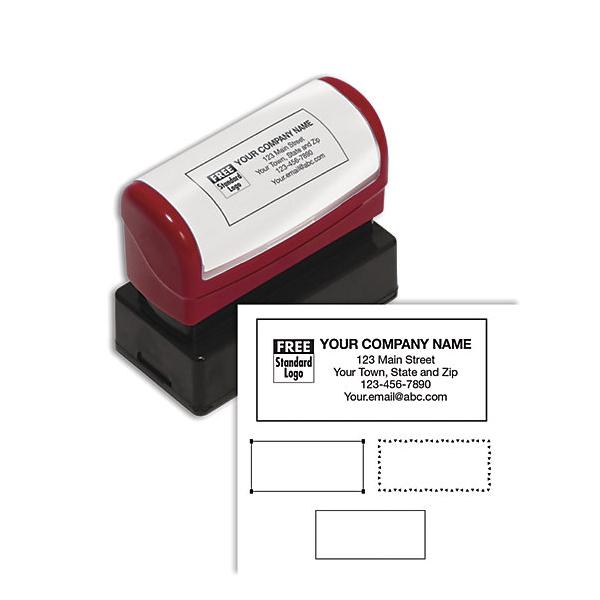 [Image: Business Card Return Address Stamp, Small Pre-Inked]