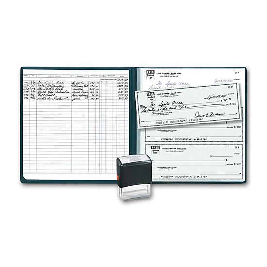[Image: Business Executive Check Starter Value Kit - Personalized Checks, Vinyl Cover, Endorsement Stamp]