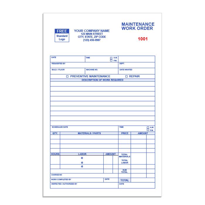 Maintenance Work Order Form 5 5 X 8 5 DesignsnPrint