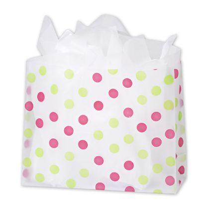 Plastic Bags with Handles 16 X 12 Clear Frosted - 3 mil Thick