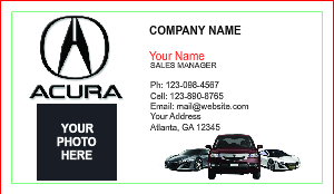 Acura Dealership Business Cards