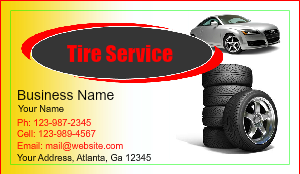 Auto Tire Sale Business Card Design