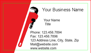 Plumbing Business Card, Wrench