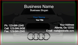 Business Card For Audi Dealer