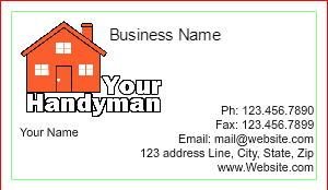 Handyman Business Cards, House Logo, Orange, White