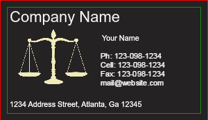 Legal Business Card Template
