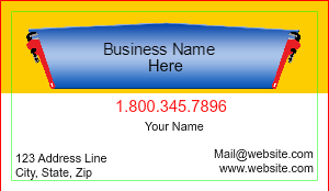 Plumber Business Card, Yellow & Blue