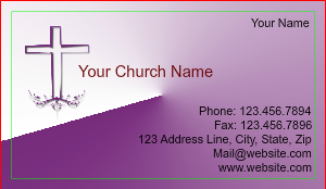 Christian Business Cards, Cross, Purple