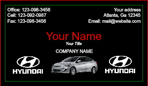 Hyundai Business Card With Logo