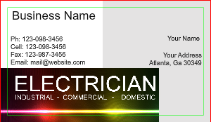 Electrician Business Card Design