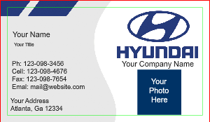Hyundai Dealer Business Cards