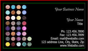 Makeup Artist Business Card, Black, Powder Colors