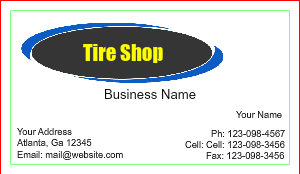 Tire Repair Business Cards