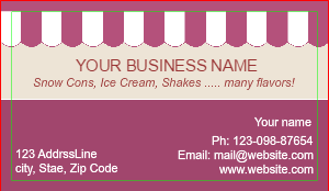 Shaved Ice Business Card Template 