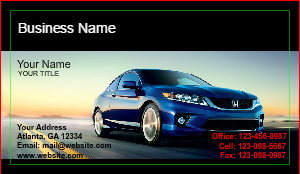 General Auto Dealer Business Cards