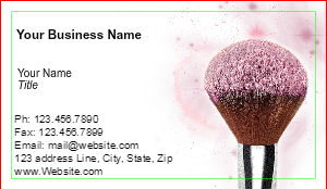 Makeup Artist Business Card, Brush, Pink Powder