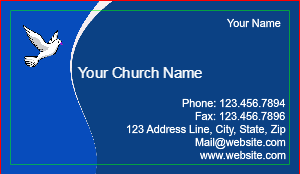 Christian Business Card, Blue, Dove