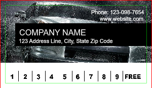 Auto Detailing Car Wash Loyalty Punch Business Card