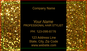 Hair Salon Gold Glitter Business Card