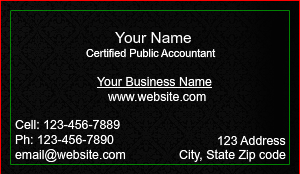 Cpa Certified Public Accountant Business Card