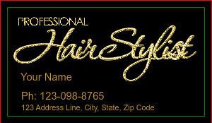 Beauty Salon Gold Glitter Business Card