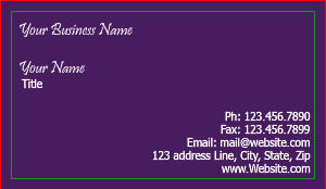 Makeup Artist Business Cards, Purple Background