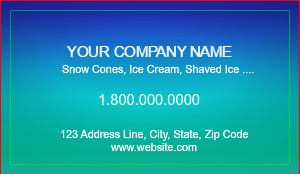 Snow Cone Business Card Template 
