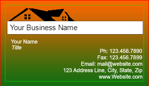 Handyman Business Cards, Logo, Green Orange Gradient