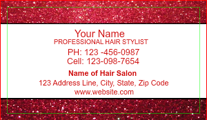Red Glitter Beauty Salon Business Card