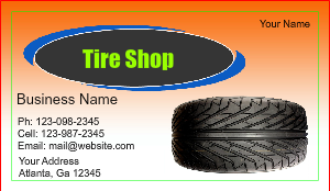 Tire Shop Business Cards