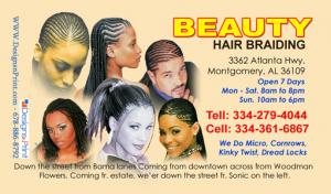 Creative African Hair Braiding Business Cards Commonly Used By Hair Braiders