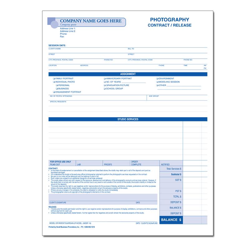 Photography Invoice Form