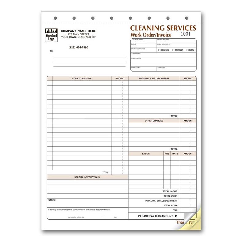 Cleaning And Janitorial Invoice Forms