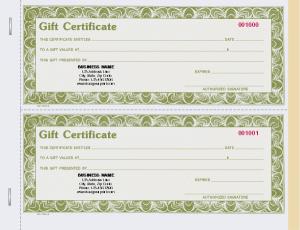 Custom Gift Certificate Books