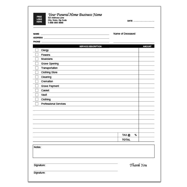 Funeral Home Business Forms