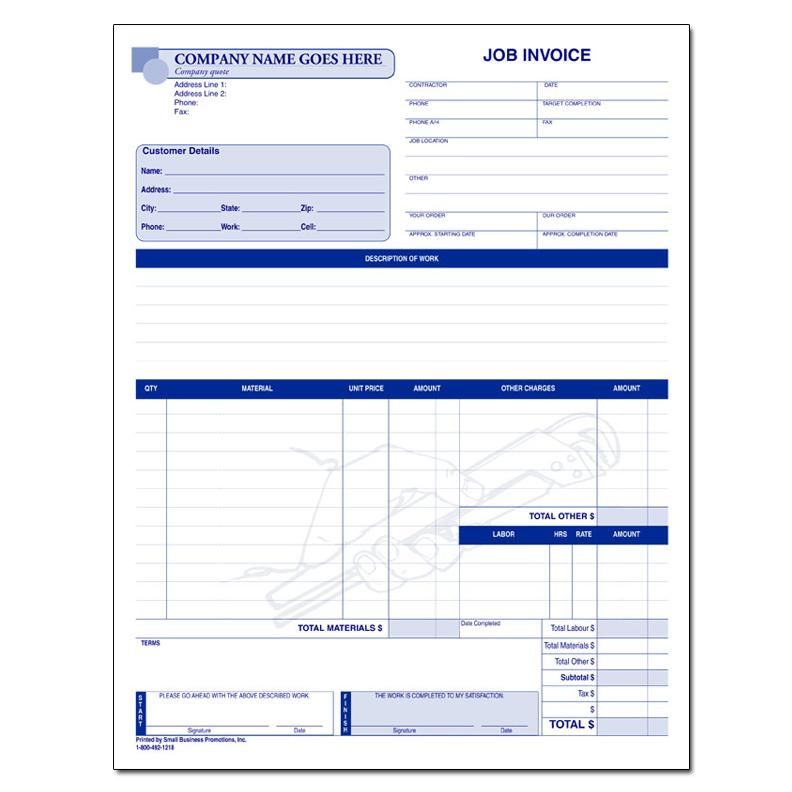Custom Invoice Forms - Printed & Personalized