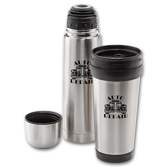 Stainless Insulated Bottle and Tumbler Set, Printed Personalized Logo, Promotional Item, 8