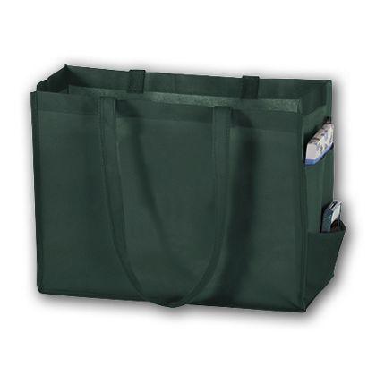 Unprinted Non-Woven Tote Bags, Green, Small, 28"