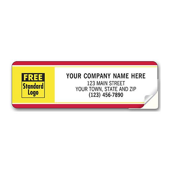 Labels With Business Design, Padded, Red-yellow Border