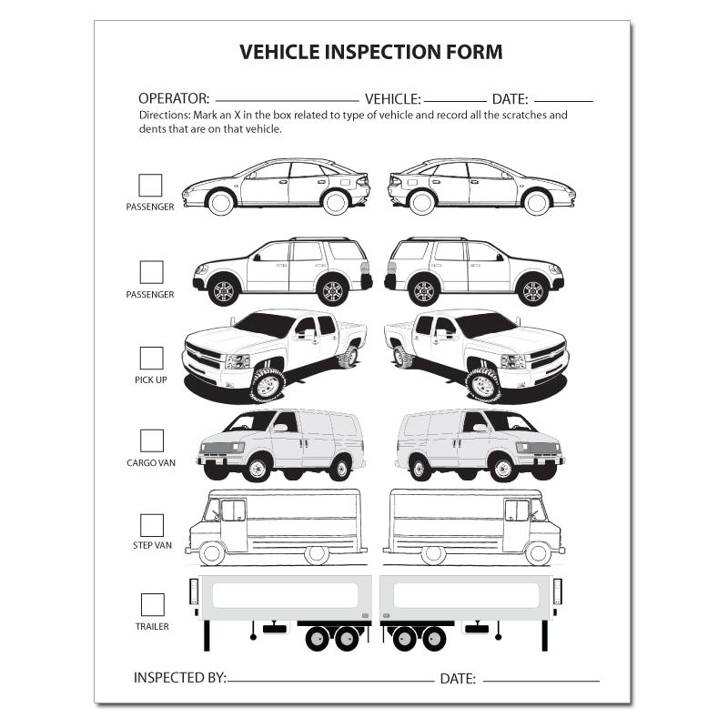 Auto, Car and Truck Dent Inspection Forms