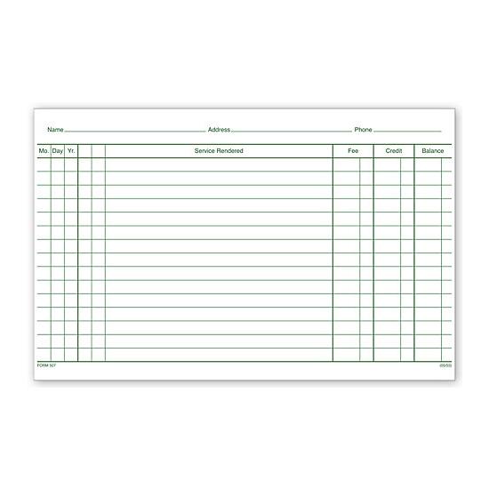 Patient Account Records, 2 Sided, White Ledger