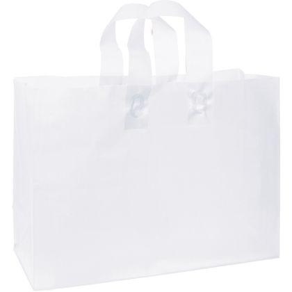 Color-Frosted, High-Density Shoppers Bags, White, Large | DesignsnPrint