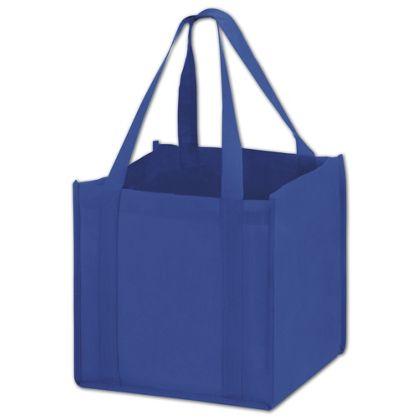 Unprinted Cube Non-Woven Tote Bags, Blue