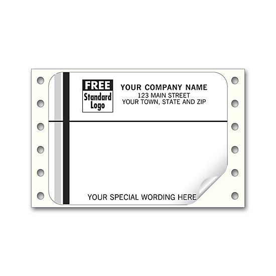 Continuous Return Address Shipping Label - White, Black & Gray