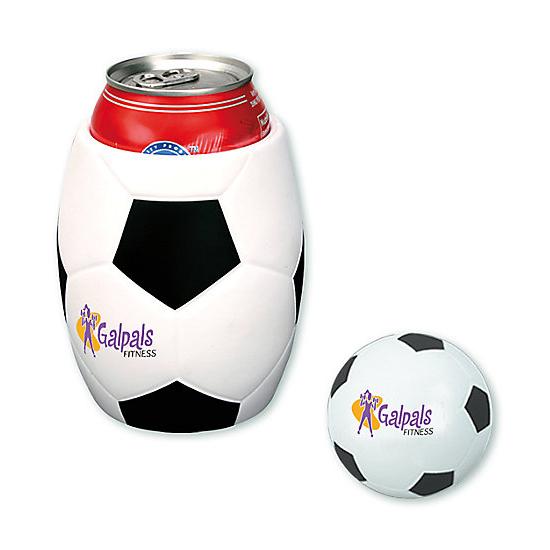 Soccer Ball in Can Holder Combo, Printed Personalized Logo, Promotional Item, 100