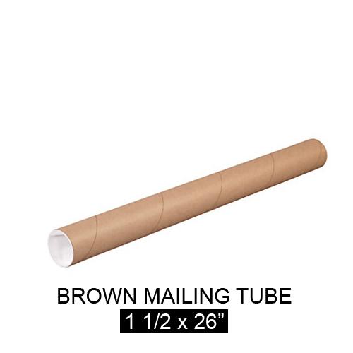 BROWN KRAFT MAILING TUBE 1 1/2 x 26