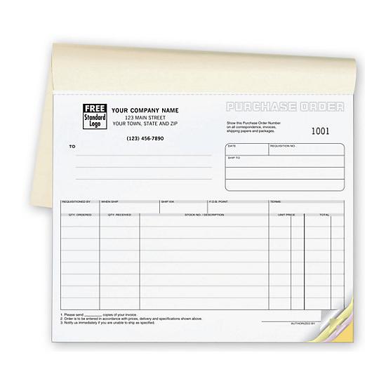 Purchase Order Books: 8.5" X 7"